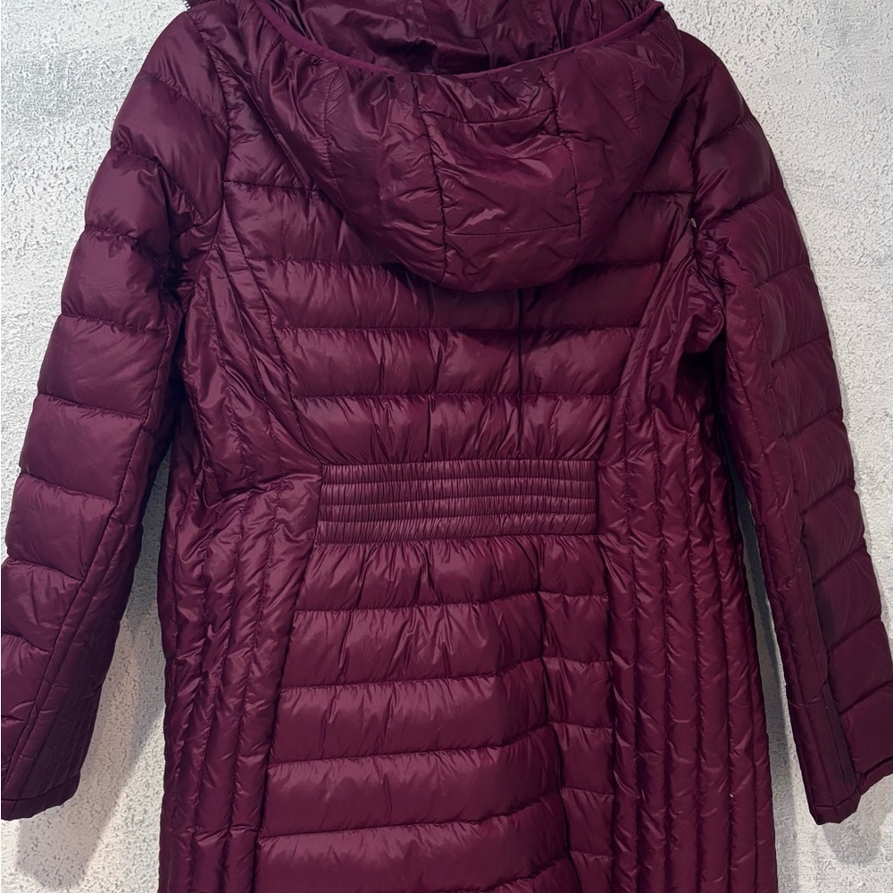 Michael Kors Deep Red Hooded Puffer Jacket - Picture 4 of 4